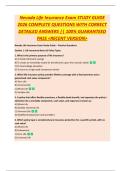 Nevada Life Insurance Exam STUDY GUIDE  2026 COMPLETE QUESTIONS WITH CORRECT  DETAILED ANSWERS &vert;&vert; 100&percnt; GUARANTEED  PASS <RECENT VERSION>