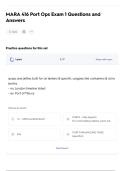 MARA 416 Port Ops Exam 1 Questions and Answers