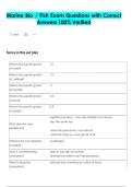 Marine Bio &sol; Fish Exam Questions with Correct  Answers 100&percnt; Verified