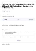 Maryville University Nursing 615 Exam 3 Review OE Exam &vert;&vert; 2025 &lpar;Actual Exam&rpar; Questions with verified Answers