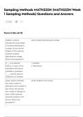 Sampling Methods MATH225N &lpar;MATH225N Week 1 Sampling Methods&rpar; Questions and Answers
