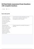 MD Real Estate Asssessment Exam Questions with Complete Solutions