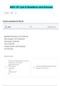 MEA 101 quiz 8 Questions and Answers