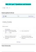 MEA 101 quiz 7 Questions and Answers 
