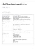 MEA 101 Exam Questions and Answers