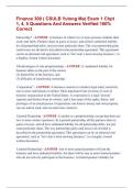 Finance 300 &lpar; CSULB Yulong Ma&rpar; Exam 1 Chpt  1&comma; 4&comma; 5 Questions And Answers Verified 100&percnt;  Correct