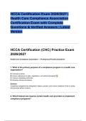  HCCA Certification Exam 2026&lowbar;2027 &lowbar; Health Care Compliance Association Certification Exam with Complete Questions & Verified Answers &lowbar; Latest Version&period;pdf