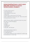 Animal Handling Exams 1 and 2 Latest 2025-2026&period; Questions & Correct Verified Answers&period; Graded A