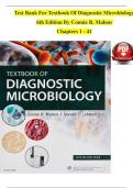 TEST BANK For Textbook Of Diagnostic Microbiology&comma; 6th Edition By Connie R&period; Mahon&comma; Verified Chapters 1 - 41&comma; Complete Newest Version