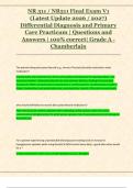 NR 511 &sol; NR511 Final Exam V2 &ndash; Differential Diagnosis and Primary Care Practicum &lpar;Chamberlain&rpar; &ndash; Latest 2026&sol;2027 Questions and 100&percnt; Correct Answers