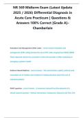 NR 569 Midterm Exam &ndash; Differential Diagnosis in Acute Care Practicum &lpar;Chamberlain&rpar; &ndash; Latest 2025&sol;2026 Questions & 100&percnt; Correct Answers