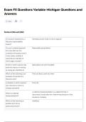 Exam FX Questions Variable Michigan Questions and Answers