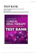 TEST BANK FOR Abrams' Clinical Drug Therapy&colon; Rationales for Nursing Practice Twelfth&comma; North American Edition by Geralyn Frandsen ISBN&colon;978-1975136130 COMPLETE GUIDE WITH RATIONALES 100&percnt; VERIFIED A&plus; GRADE ASSURED&excl;&excl;&excl;&excl;&excl;&excl;NEW LATEST UPDATE&excl;&excl;&excl;&excl;&excl;