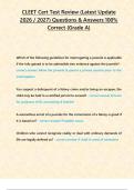 CLEET Cert Test Review &ndash; Latest 2026&sol;2027 Questions & Verified 100&percnt; Correct Answers &lpar;Grade A&rpar;