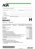 2025 AQA GCSE BIOLOGY Higher Tier Paper 2 Combined Question Paper and Final Marking Scheme