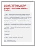 Colorado POST Study&comma; and Final&period; Questions with Correct Verified Answers&period; Latest Edition 2025-2026&period; Graded A