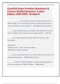 CoreCHI Exam Practice Questions & Correct Verified Answers&period; Latest Edition 2025-2026&period; Graded A