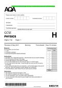 2025 AQA GCSE PHYSICS Higher Tier Paper 1 Combined Question Paper and Final Marking Scheme