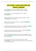 HPE COURSE 1 EXAM QUESTIONS AND  CORRECT ANSWERS