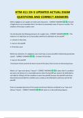 HTM 411 CH-5 UPDATED ACTUAL EXAM  QUESTIONS AND CORRECT ANSWERS