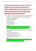 Maternal & Child Health Nursing&colon; Care of the  Childbearing and Childrearing Family 9th  Edition Adele Pillitteri Questions And Correct  Answers &lpar;Verified Answers&rpar; Plus Rationales  2026 Q&A &vert; Instant Download Pdf