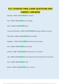 ICCC UPDATED FINAL EXAM QUESTIONS AND  CORRECT ANSWERS