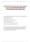RN Concept-Based Assessment Level 2 Online Practice B &vert; Exam Questions With 100&percnt; Correct Answers&vert; Latest Update 2026