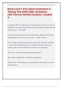 Nicet Level 1 Fire Alarm Inspection & Testing Test 2025-2026&period; Questions with Correct Verified Answers&period; Graded A