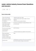 motor vehicle industry license Exam Questions and Answers