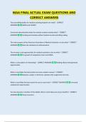 MAA FINAL ACTUAL EXAM QUESTIONS AND  CORRECT ANSWERS
