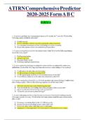 ATI RN Comprehensive Predictor 2025 &ndash; Forms A&comma; B & C &vert; Complete Exam Questions with Verified Answers & Rationales