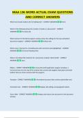 MAA 136 WORD ACTUAL EXAM QUESTIONS  AND CORRECT ANSWERS