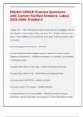 PACCC-CPACP Practice Questions with Correct Verified Answers&period; Latest 2025-2026&period; Graded A