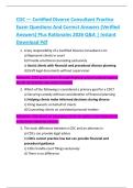 CDC &mdash; Certified Divorce Consultant Practice  Exam Questions And Correct Answers &lpar;Verified  Answers&rpar; Plus Rationales 2026 Q&A &vert; Instant  Download Pdf
