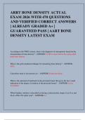ARRT BONE DENSITY ACTUAL  EXAM 2026 WITH 470 QUESTIONS  AND VERIFIED CORRECT ANSWERS  &vert; ALREADY GRADED A&plus; &vert;  GUARANTEED PASS &vert; AART BONE  DENSITY LATEST EXAM