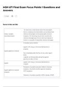 MSN 671 Final Exam Focus Points &vert; Questions and Answers
