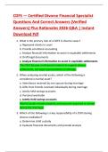 CDFS &mdash; Certified Divorce Financial Specialist  Questions And Correct Answers &lpar;Verified  Answers&rpar; Plus Rationales 2026 Q&A &vert; Instant  Download Pdf 