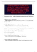 SHADOWHEALTH MENTAL HEALTH TINA JONES EXAM QUESTIONS WTH CORRECT ANSWERS