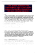 TINA JONES RESPIRATORY ASSESSMENT QUESTIONS WITH CORRECT ANSWERS GRADED A