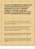 ATI LPN COMPREHENSIVE PREDICTOR  LATEST EXAM 2026 WITH 230 EXAM  QUESTIONS ANS WELL-VERIFIED  CORRECT ANSWERS &vert; ALREADY  GRADED A&plus; &vert; GUARANTEED SUCCESS &vert;  ATI LPN COMPREHENSIVE EXAM 2026