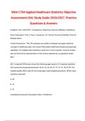 WGU C784 Applied Healthcare Statistics Objective Assessment &lpar;OA&rpar; Study Guide 2026&sol;2027&colon; Practice Questions & Answers