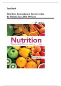 Test Bank for Nutrition&colon; Concepts and Controversies&comma; 16th Edition by Frances Sizer&comma; Ellie Whitney&comma; Complete Newest Guide A&plus;