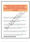 CHAPTER 12 CEM 100 &lpar;EXCLUDING VIDEO PRESENTATION&rpar; EXAM QUESTIONS AND ANSWERS GRADED A&plus; 2025&sol;2026