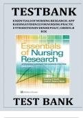 TEST BANK Essentials of Nursing Research Appraising Evidence for Nursing Practice &lpar;9TH&rpar; by Denise Polit ISBN 978-1496351296  COMPLETE GUIDE WITH RATIONALES 100&percnt; VERIFIED A&plus; GRADE ASSURED&excl;&excl;&excl;&excl;&excl;NEW LATEST UPDATE&excl;&excl;&excl;&excl;