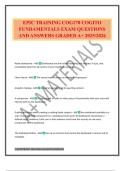 EPIC TRAINING COG170 COGITO FUNDAMENTALS EXAM QUESTIONS AND ANSWERS GRADED A&plus; 2025&sol;2026