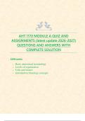 AHT 1170 MODULE A QUIZ AND ASSIGNMENTS &lpar;latest update 2026-2027&rpar; QUESTIONS AND ANSWERS WITH COMPLETE SOLUTION