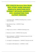 EPIC COG230 Revenue Data Model  TEST STUDY GUIDE 2026&sol;2027  COMPLETE QUESTIONS WITH  CORRECT DETAILED ANSWERS &vert;&vert;  100&percnt; GUARANTEED PASS  <LATEST VERSION> 