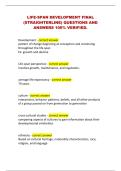 LIFE-SPAN DEVELOPMENT FINAL &lpar;STRAIGHTERLINE&rpar; QUESTIONS AND ANSWERS 100&percnt; VERIFIED&period;