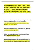 NIGHTINGALE PHYSIOLOGY FINAL EXAM WITH CORRECT ACTUAL QUESTIONS AND CORRECTLY WELL DEFINED ANSWERS LATEST ALREADY GRADED A&plus; 2025 &ndash; 2026