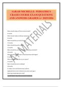 SARAH MICHELLE- PEDIATRICS CRASH COURSE EXAM QUESTIONS AND ANSWERS GRADED A&plus; 2025&sol;2026